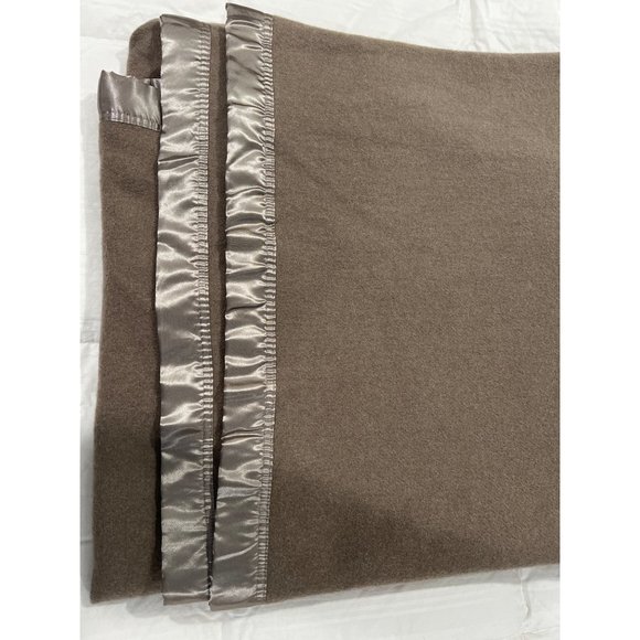 Vintage Creswick Woollen Mills King Size Blanket With Satin Trim - Picture 6 of 6